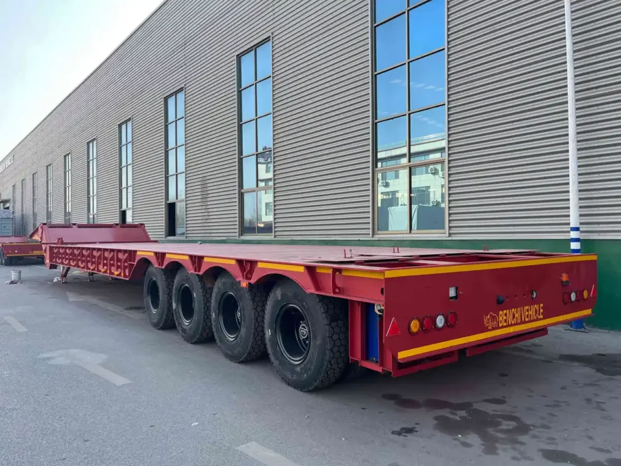 3-4-axle-folding-gooseneck-low-bed-trailer-2 3 Axle / 4 Axle Folding Gooseneck Low Bed Semi Trailer